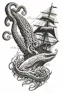 kraken attacking a ship tattoo design idea