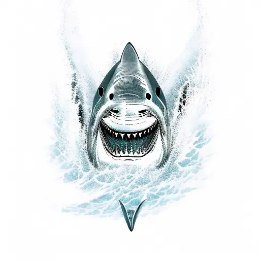 Shark con olas tattoo design idea