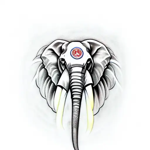 elefante humanoide heavy metal tattoo design idea