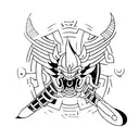 Ancient Korean warriors battling dragons tattoo design idea