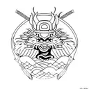 Ancient Korean warriors battling dragons tattoo design idea
