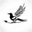 magpie tattoo design idea