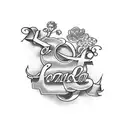 a tattoo of text for grandson and grandma tattoo design idea