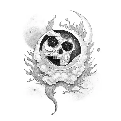 sablieé lune et soleil  tattoo design idea