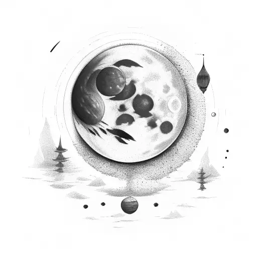 sablier lune et soleil  tattoo design idea
