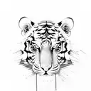 climbing tiger tattoo design idea