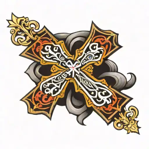 serbia orthodox cross tattoo design idea