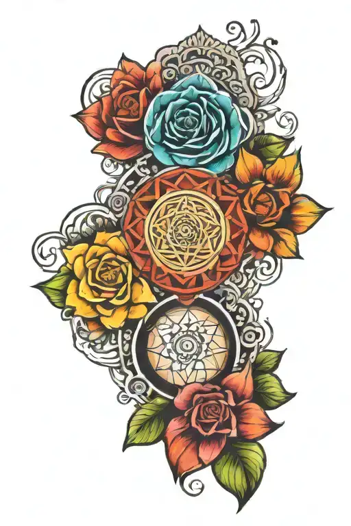 7 chakra tatto for back tattoo design idea