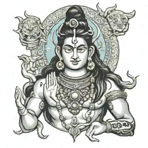 lord Shiva parvathy  tattoo design idea