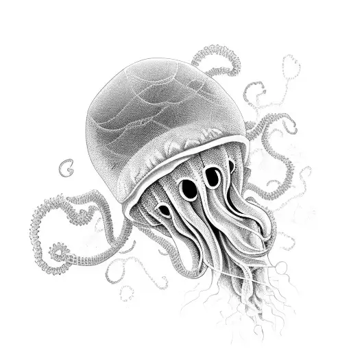 portuguese man of war jellyfish  tattoo design idea