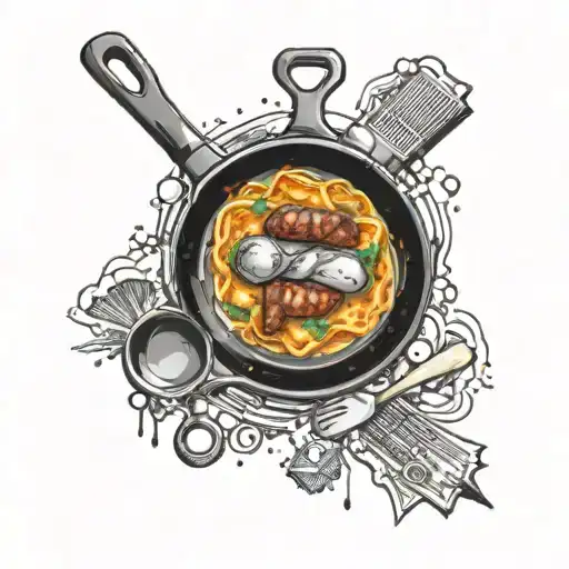 Pubg frying pan tattoo design idea