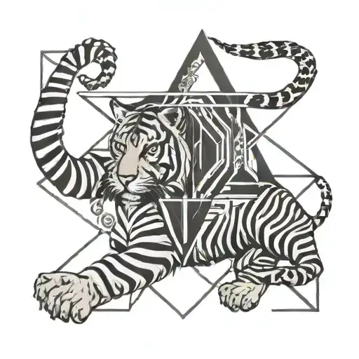 Roman numerals, star signs sag and capricorn, paris, new york, london, tiger  tattoo design idea