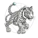 tiger, space, grateful dead, 9, tattoo design idea
