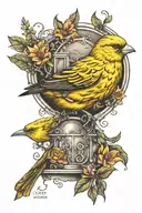 Canary tattoo design idea