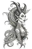 maleficent transforming into a dragon tattoo design idea