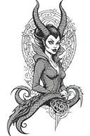 maleficent transforming into a dragon tattoo design idea