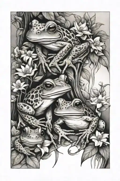 frogs fairies and nature tattoo design idea