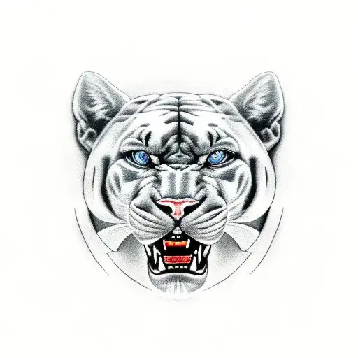 complete panther Loopings scary  tattoo design idea