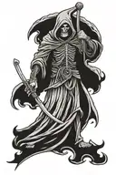 grim reaper standing tattoo design idea