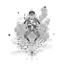 man falling from sky tattoo design idea