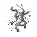 man falling from sky tattoo design idea