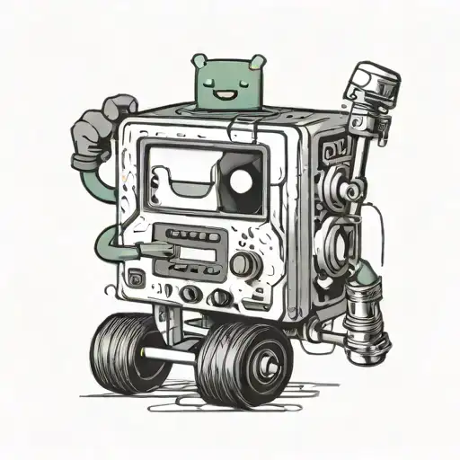 bmo from adventure Time whith a skateboard  tattoo design idea