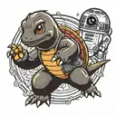 charmander and starwars tattoo design idea