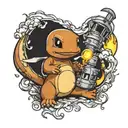 charmander and starwars tattoo design idea