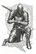 Dark souls 3 knight kneeling tattoo design idea