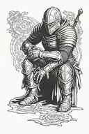 Dark souls 3 knight kneeling tattoo design idea
