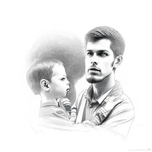 Two sons and a mother tattoo design idea