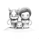 Two sons and a mother tattoo design idea