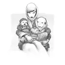 Two sons and a mother tattoo design idea