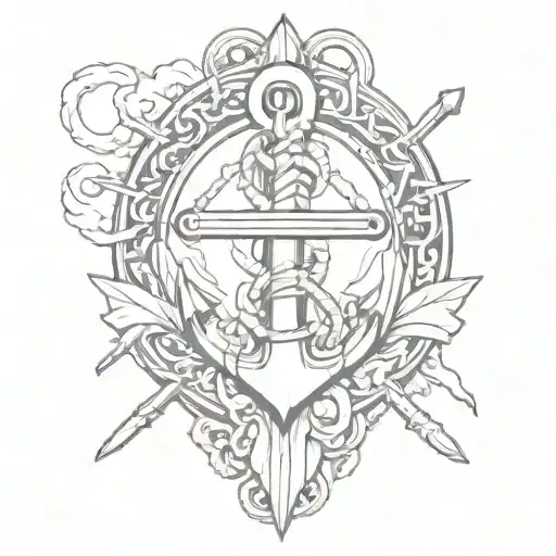 Navy chief petty officer anchor with filipino and guamanian tribal filled  tattoo design idea