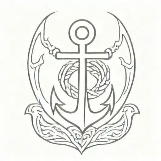 Navy chief petty officer anchor with filipino and guamanian tribal filled  tattoo design idea