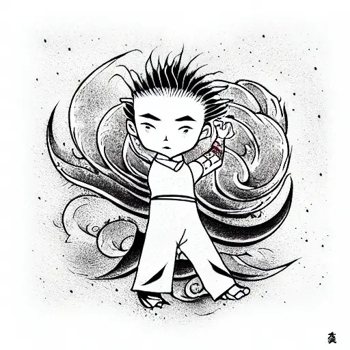 the little prince who drags himself out of the swamp by his hair tattoo design idea