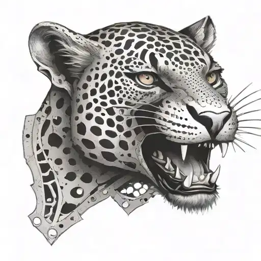 mechanical jaguar tattoo design idea