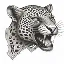 mechanical jaguar tattoo design idea