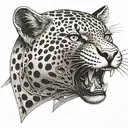mechanical jaguar tattoo design idea