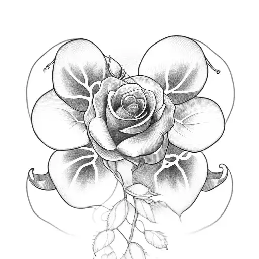 rosebuds vine blueberries tattoo design idea