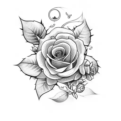 vine with rosebuds and blueberries tattoo design idea
