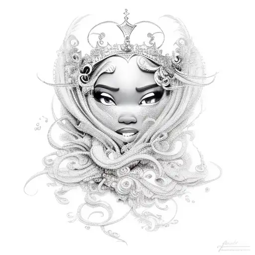 princess tiana  tattoo design idea