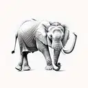 elephant gold tattoo design idea