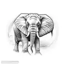 elephant gold tattoo design idea