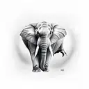 elephant gold tattoo design idea