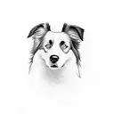 border collie with white face tattoo design idea