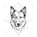 border collie with white face tattoo design idea