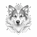 border collie with white face tattoo design idea