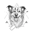 border collie with white face tattoo design idea