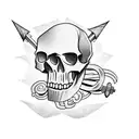 skull with anchors tattoo design idea